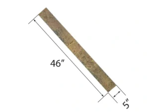 A drawing of the length of a piece of wood.